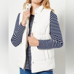 Isaac Mizrahi faux leather vest in ivory medium. NWOT